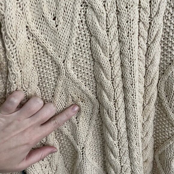 Abercrombie & Fitch Cottage Handknits Chunky Knit Sweater Women’s Large Ramie - Picture 4 of 12